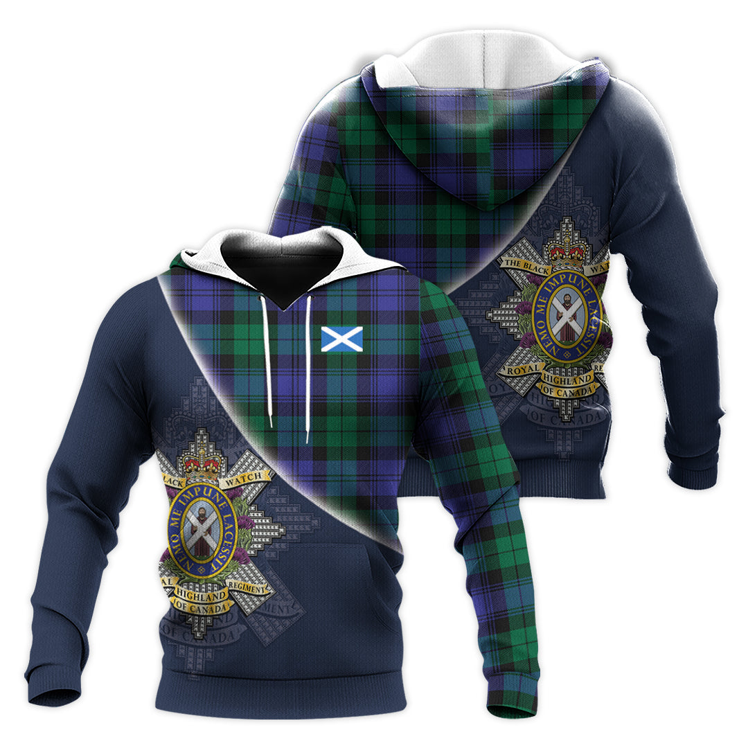 Printivon Black Watch Modern Of Canada Tartan Scottish Crest Hoodie