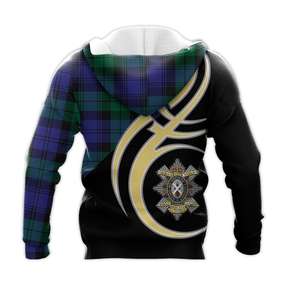 Printivon Black Watch Modern Of Canada Clan Believe In Me Crest Tartan Knitted Hoodie Custom Your Text