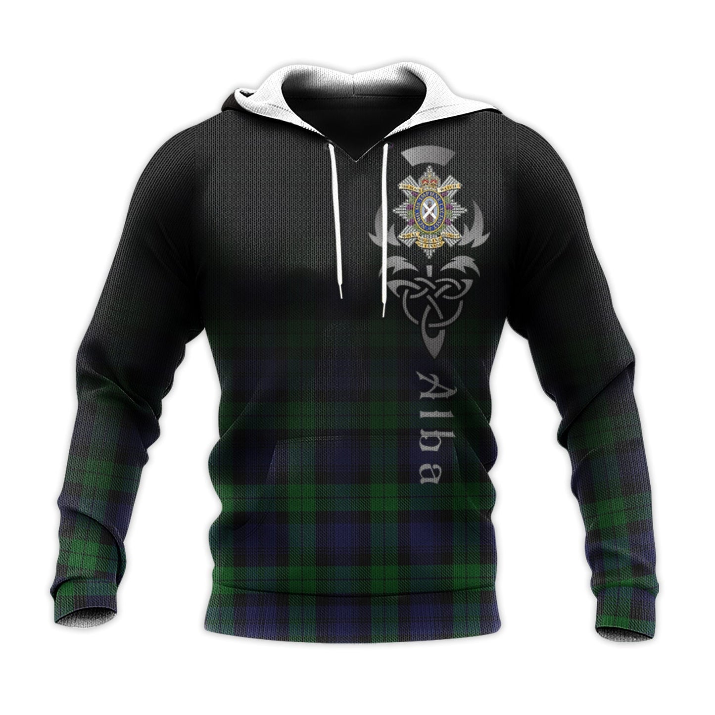 Printivon Black Watch Of Canada Tartan Crest Alba Celtic Hoodie