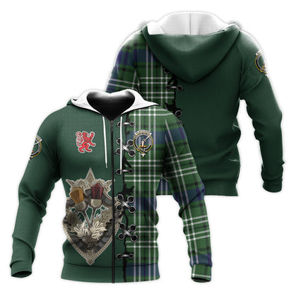 Printivon Blackadder Tartan Hoodie Lion Rampant And Celtic Thistle Style