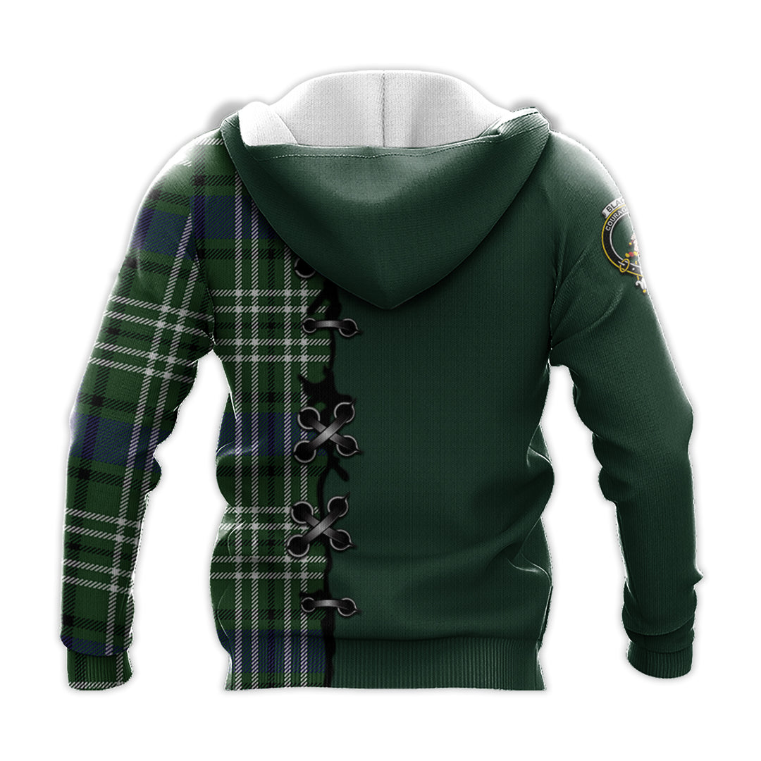 Printivon Blackadder Tartan Hoodie Lion Rampant And Celtic Thistle Style