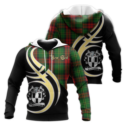 Printivon Blackstock Hunting Clan Believe In Me Crest Tartan Knitted Hoodie Custom Your Text