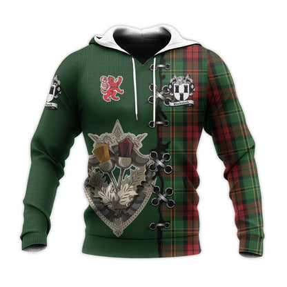 Printivon Blackstock Hunting Tartan Hoodie Lion Rampant And Celtic Thistle Style