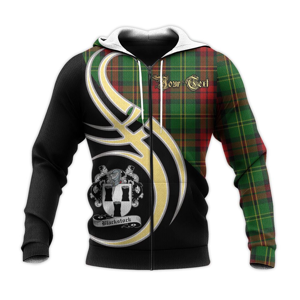 Printivon Blackstock Hunting Clan Believe In Me Crest Tartan Knitted Hoodie Custom Your Text
