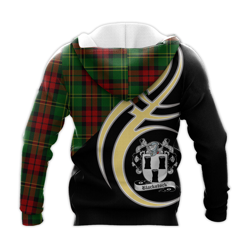 Printivon Blackstock Hunting Clan Believe In Me Crest Tartan Knitted Hoodie Custom Your Text