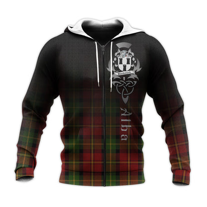 Printivon Blackstock Red Dress Tartan Crest Alba Celtic Hoodie