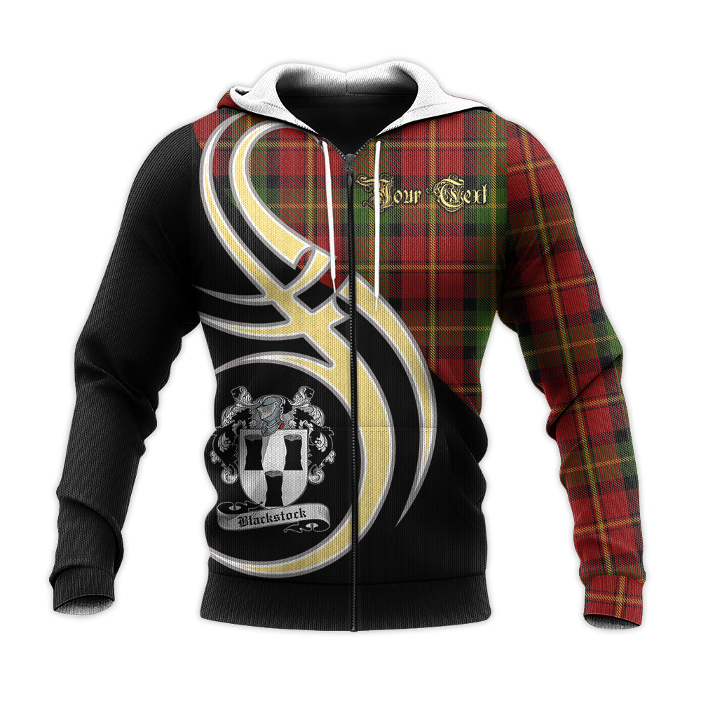 Printivon Blackstock Red Dress Clan Believe In Me Crest Tartan Knitted Hoodie Custom Your Text