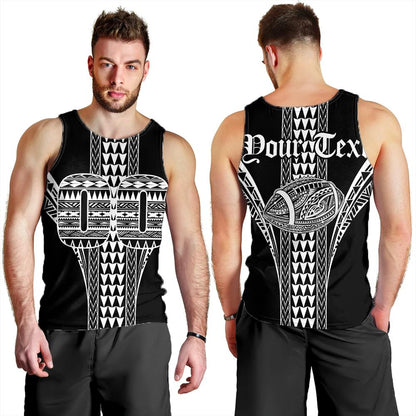 Personalised Hawaii Men's Tank Top Black White Football Tank Top AH