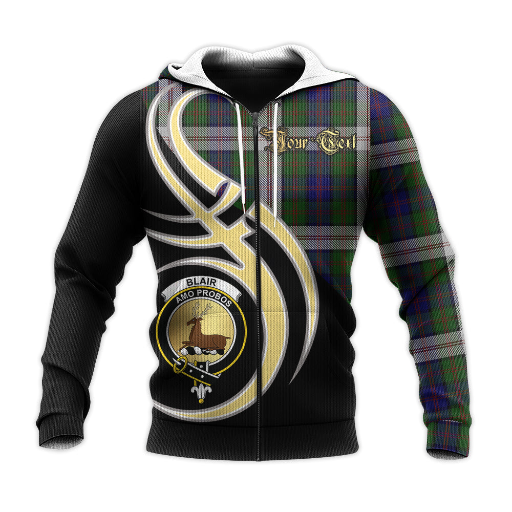 Printivon Blair Dress Clan Believe In Me Crest Tartan Knitted Hoodie Custom Your Text