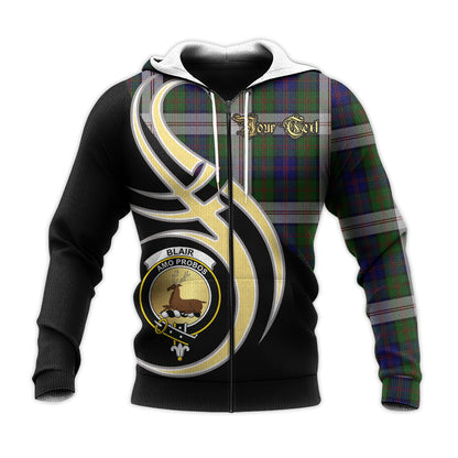 Printivon Blair Dress Clan Believe In Me Crest Tartan Knitted Hoodie Custom Your Text