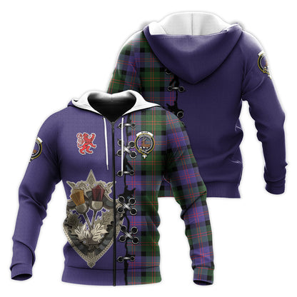 Printivon Blair Modern Tartan Hoodie Lion Rampant And Celtic Thistle Style