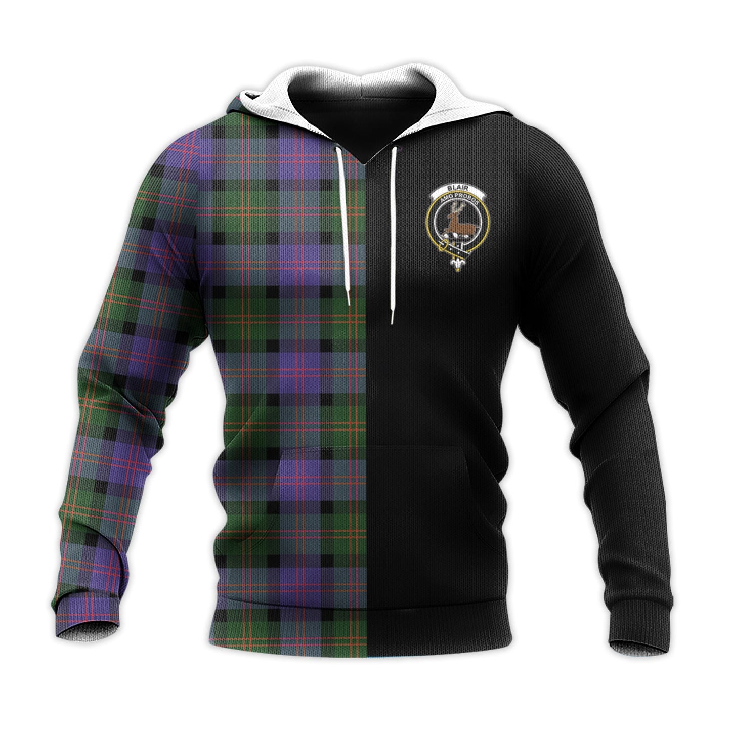 Printivon Blair Modern Tartan Personalize Half Hoodie