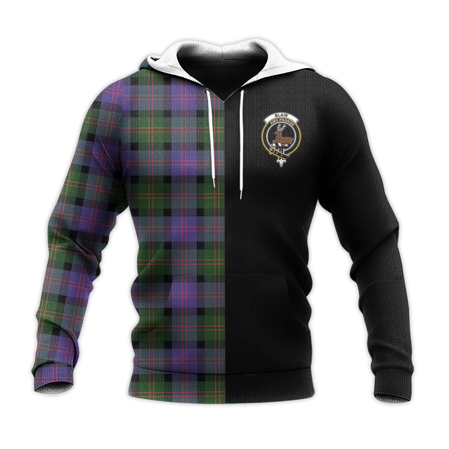 Printivon Blair Modern Tartan Personalize Half Hoodie