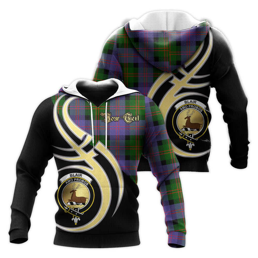 Printivon Blair Modern Clan Believe In Me Crest Tartan Knitted Hoodie Custom Your Text