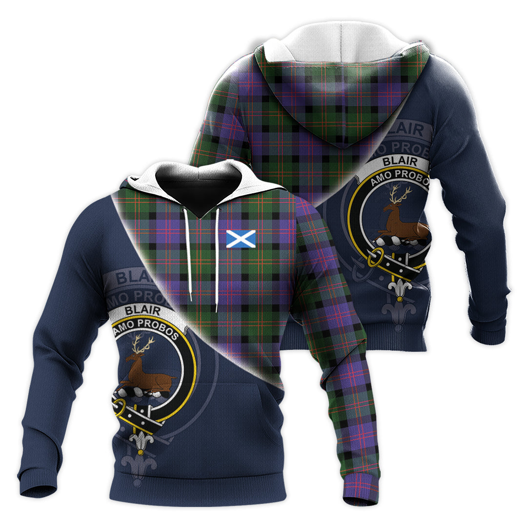 Printivon Blair Modern Tartan Scottish Crest Hoodie