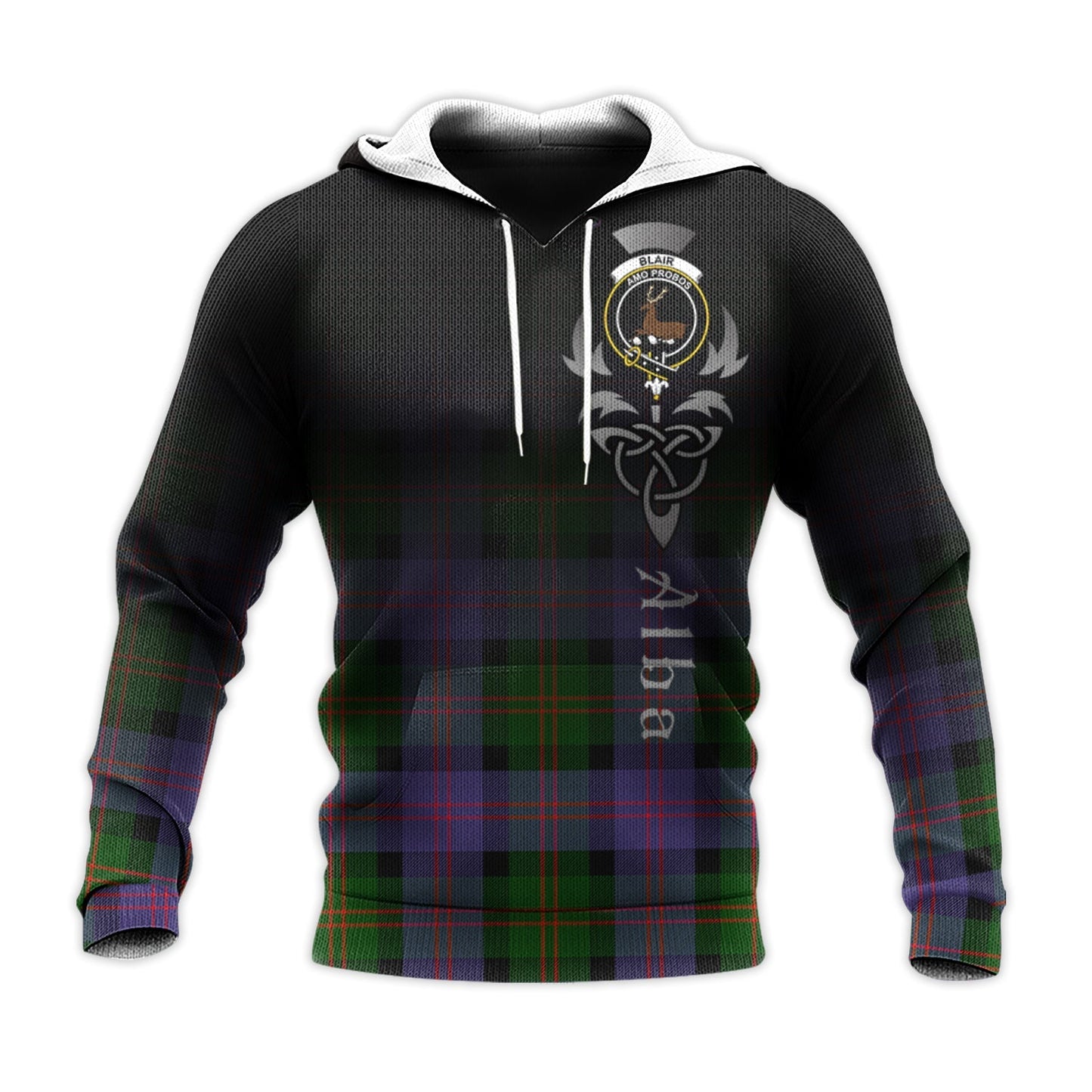 Printivon Blair Modern Tartan Crest Alba Celtic Hoodie