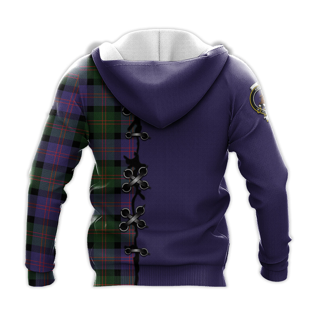 Printivon Blair Modern Tartan Hoodie Lion Rampant And Celtic Thistle Style