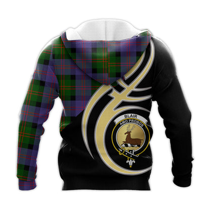 Printivon Blair Modern Clan Believe In Me Crest Tartan Knitted Hoodie Custom Your Text