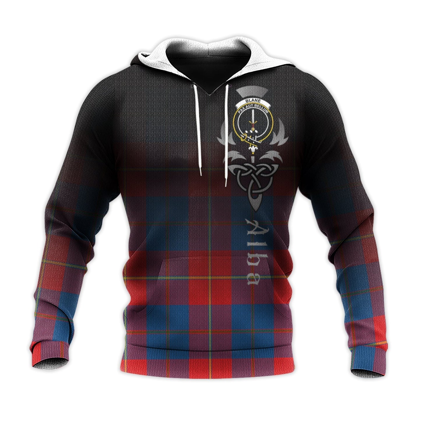 Printivon Blane Tartan Crest Alba Celtic Hoodie