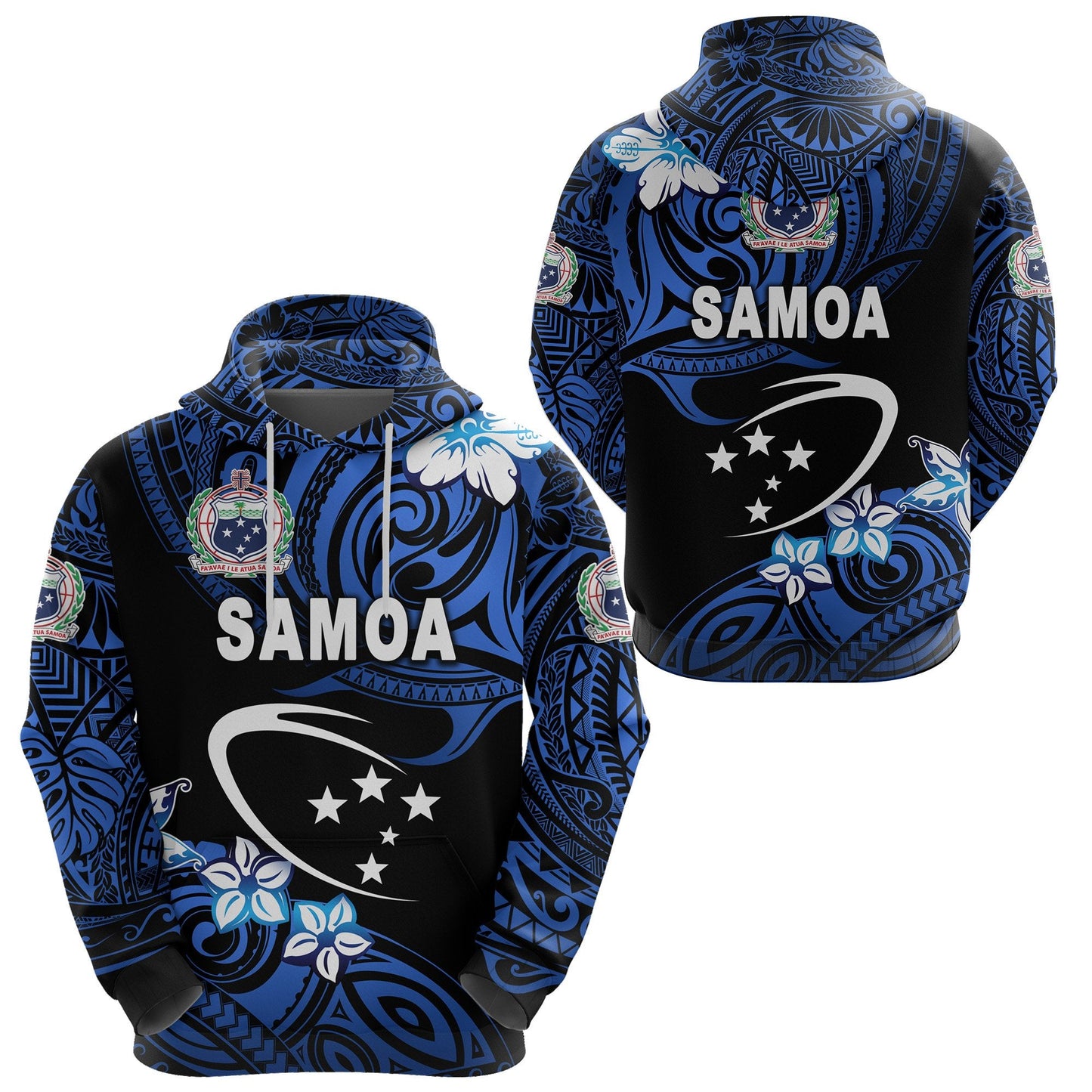 Manu Samoa Rugby Hoodie Unique Vibes Blue