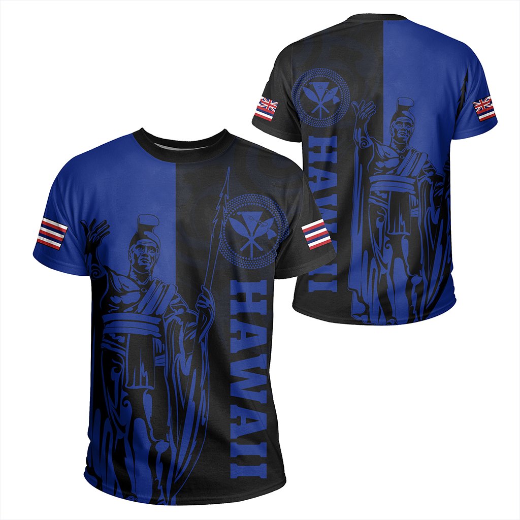 Hawaii King Polynesian T-shirt Lawla Style Blue AH