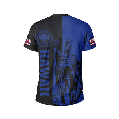 Hawaii King Polynesian T-shirt Lawla Style Blue AH