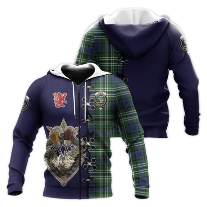 Printivon Blyth Tartan Hoodie Lion Rampant And Celtic Thistle Style