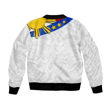 Pilipinas Bomber Jacket Simple Style White