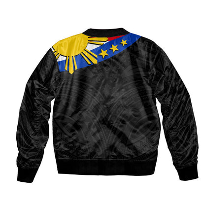 Pilipinas Bomber Jacket Simple Style Black