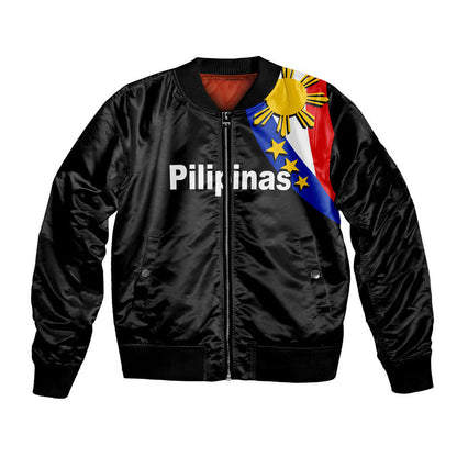 Pilipinas Bomber Jacket Simple Style Black
