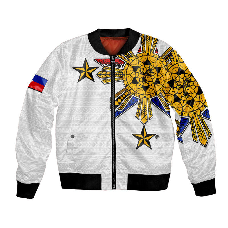 Filipino Bomber Jacket Tribal White Style