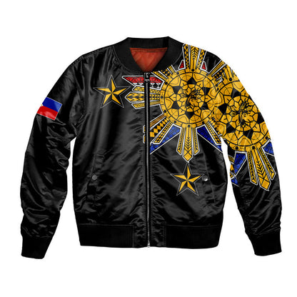 Filipino Bomber Jacket Tribal Black Style