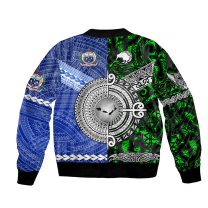 Samoa And New Zealand Bomber Jacket Together Green