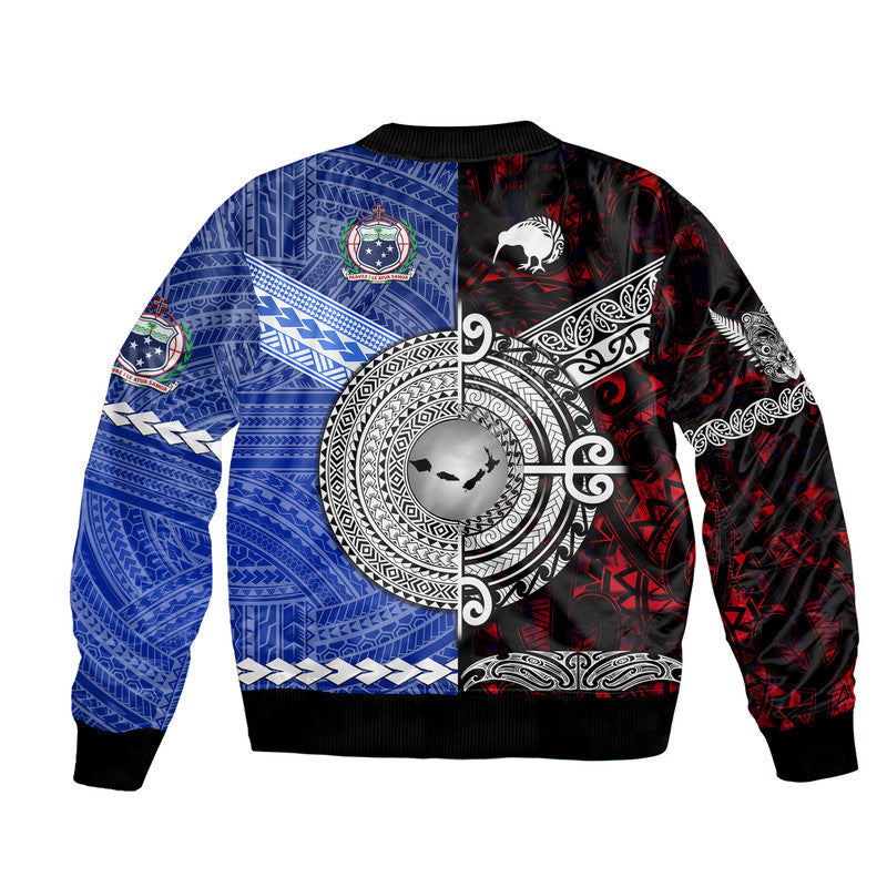 Samoa And New Zealand Bomber Jacket Together Red