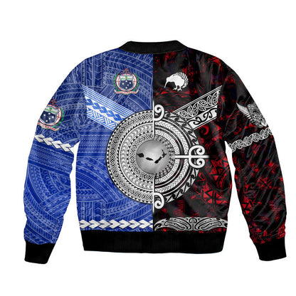 Samoa And New Zealand Bomber Jacket Together Red