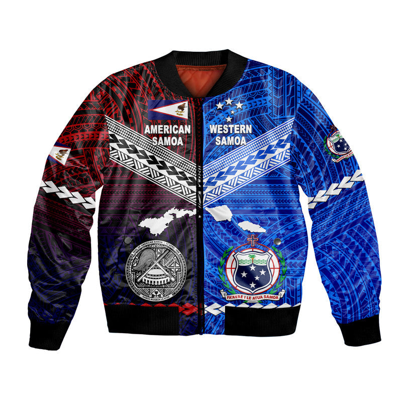 American Samoa And Western Samoa Bomber Jacket Together