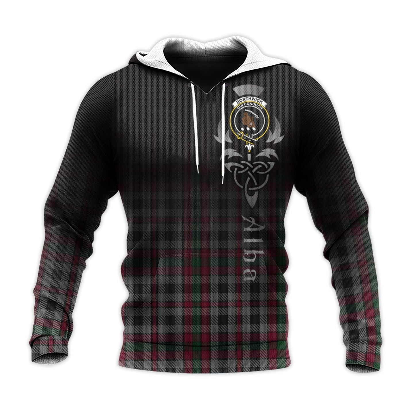 Printivon Borthwick Tartan Crest Alba Celtic Hoodie