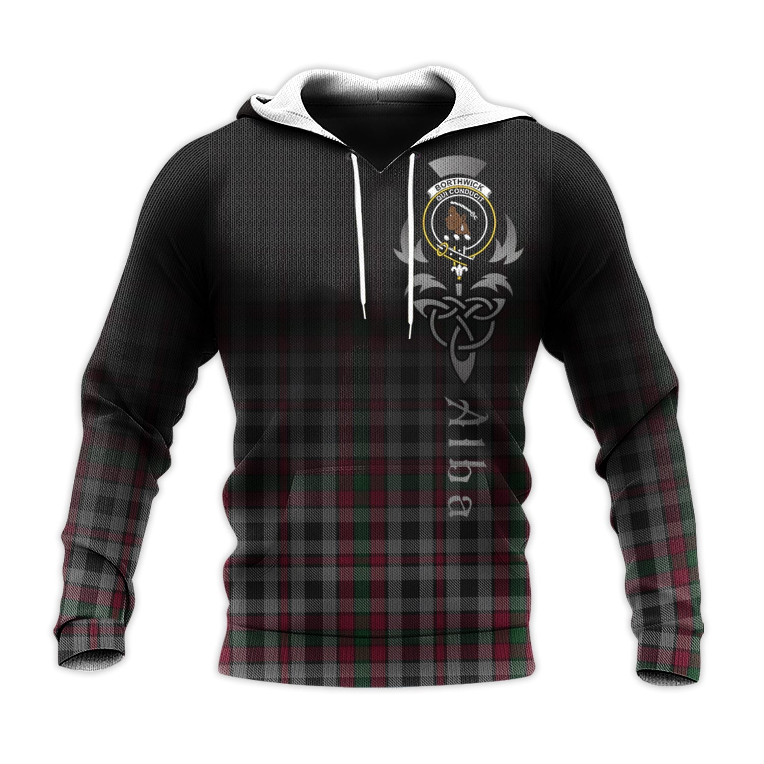 Printivon Borthwick Tartan Crest Alba Celtic Hoodie