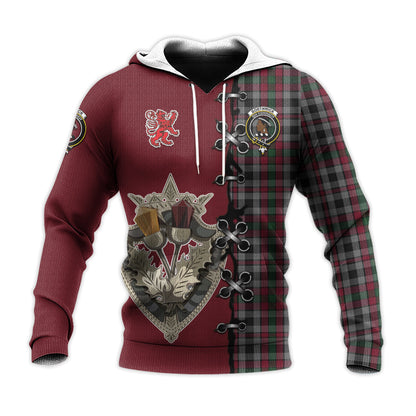 Printivon Borthwick Tartan Hoodie Lion Rampant And Celtic Thistle Style