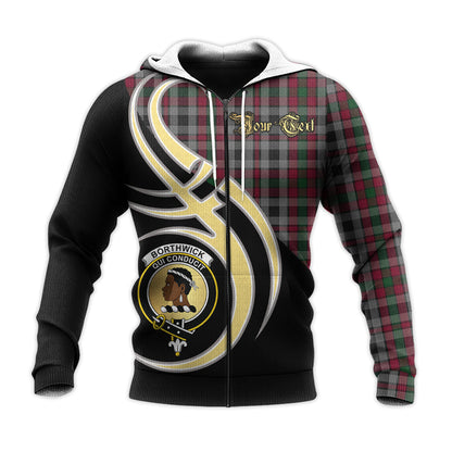 Printivon Borthwick Clan Believe In Me Crest Tartan Knitted Hoodie Custom Your Text