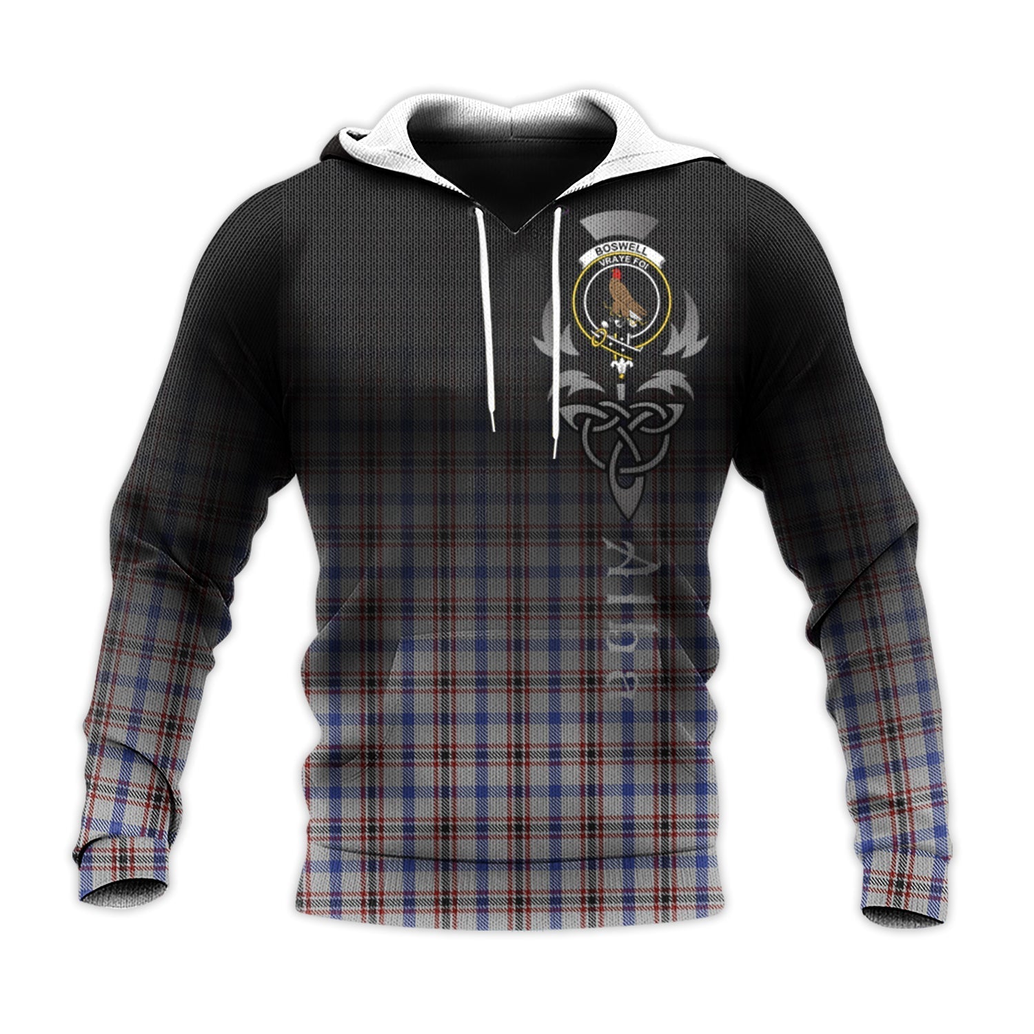 Printivon Boswell Tartan Crest Alba Celtic Hoodie