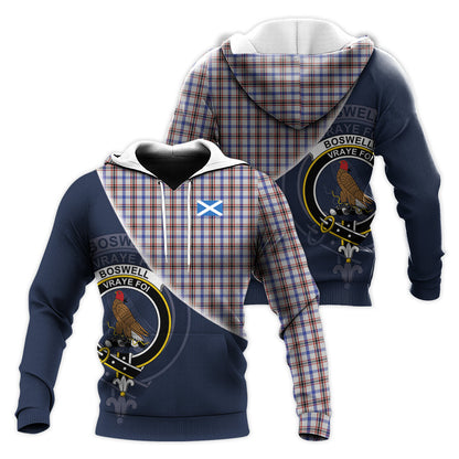Printivon Boswell Tartan Scottish Crest Hoodie