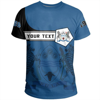 Custom African T Shirt Botswana Tee Pentagon Style