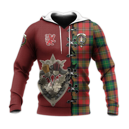 Printivon Boyd Modern Tartan Hoodie Lion Rampant And Celtic Thistle Style