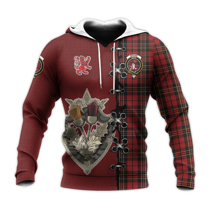Printivon Brodie Tartan Hoodie Lion Rampant And Celtic Thistle Style