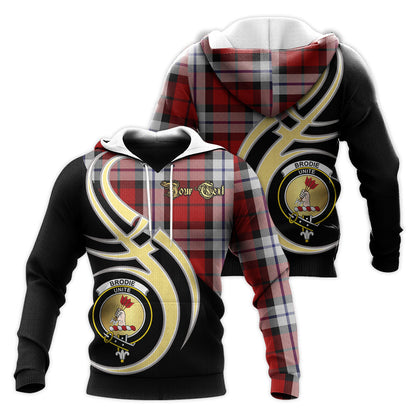 Printivon Brodie Dress Clan Believe In Me Crest Tartan Knitted Hoodie Custom Your Text