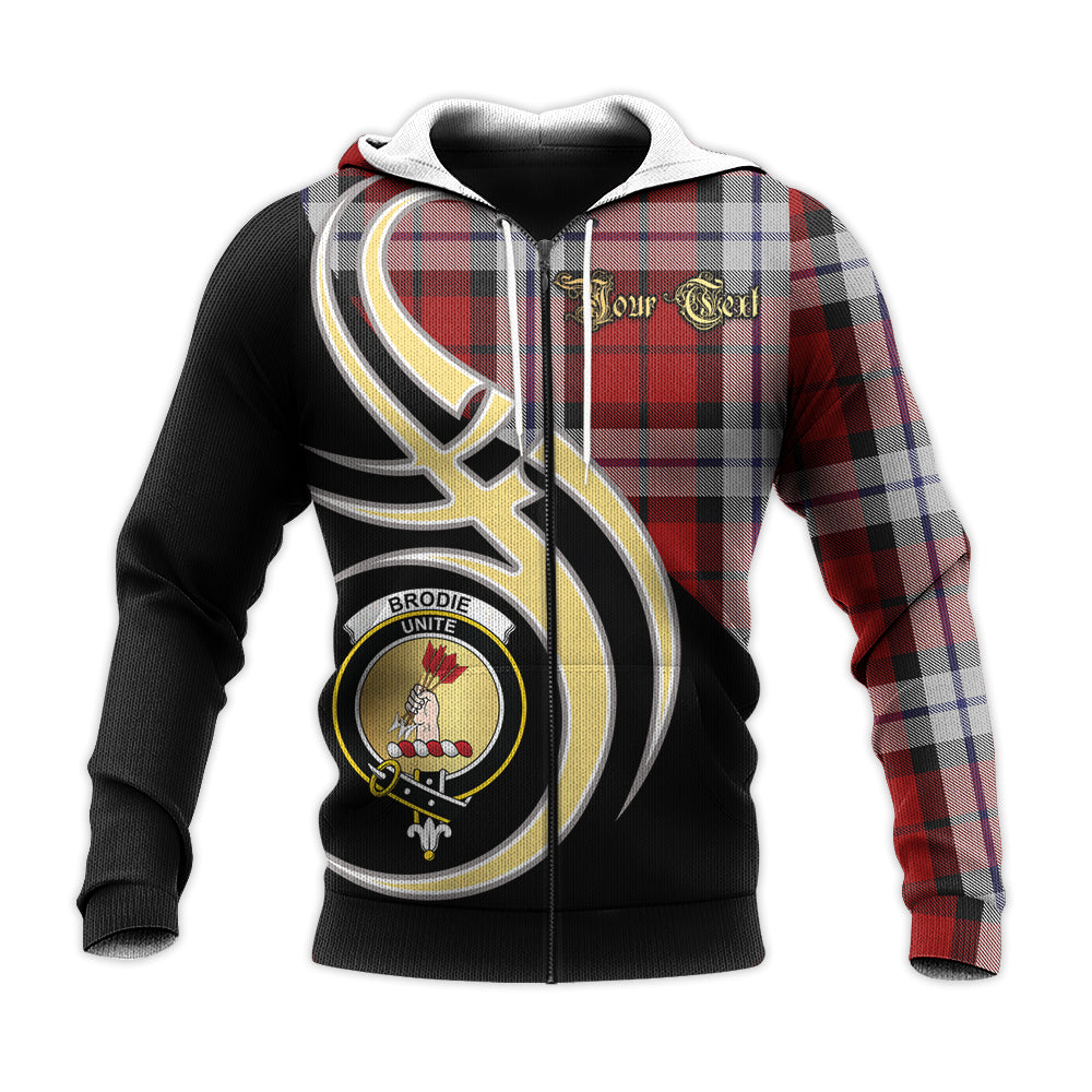 Printivon Brodie Dress Clan Believe In Me Crest Tartan Knitted Hoodie Custom Your Text