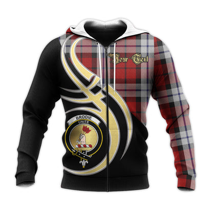 Printivon Brodie Dress Clan Believe In Me Crest Tartan Knitted Hoodie Custom Your Text
