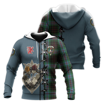 Printivon Brodie Hunting Tartan Hoodie Lion Rampant And Celtic Thistle Style