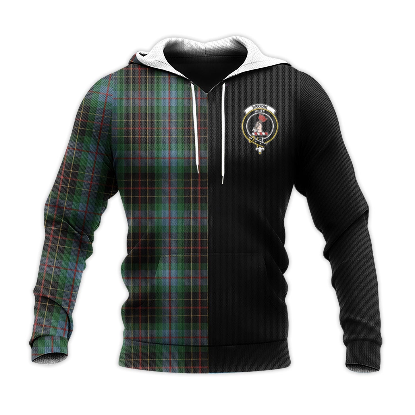 Printivon Brodie Hunting Tartan Personalize Half Hoodie